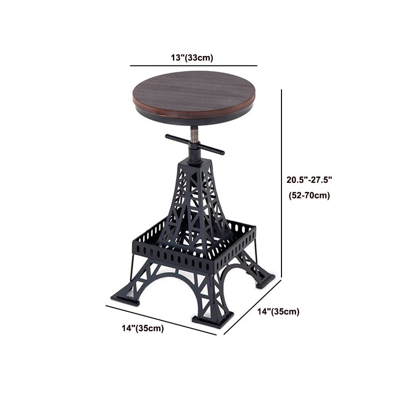 Industrial 1/2/3 Pieces Round Bar Table Set Solid Wood Bar Table Set for Dining Room