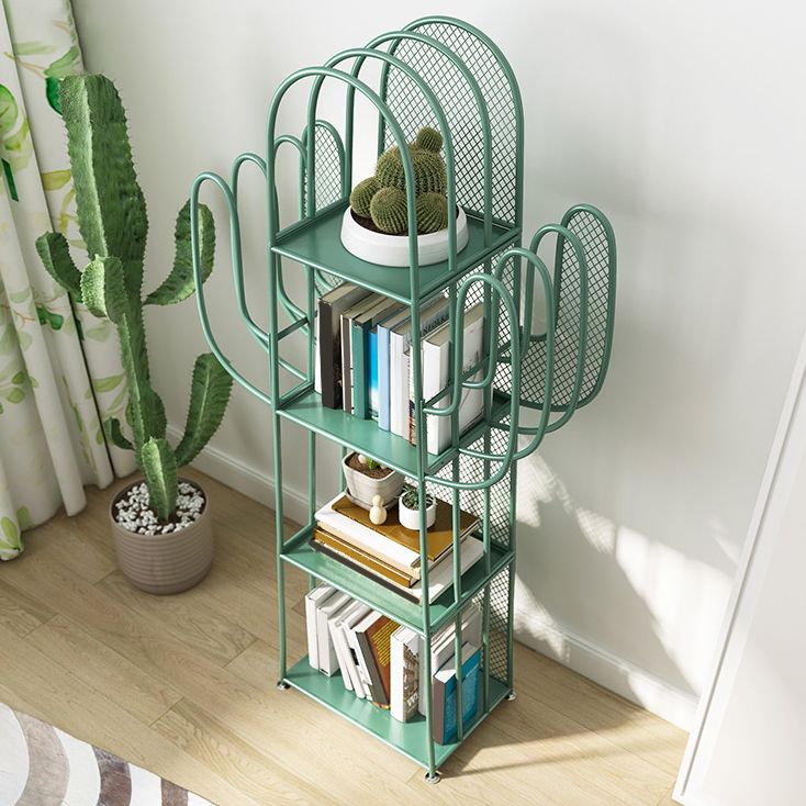 Modern Style Bookshelf Standard Closed Back Metal Home Bookcase