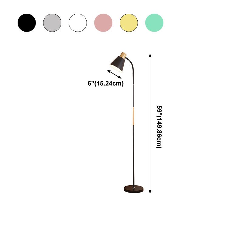 Noordse flexibele arm vloerlicht metallic 1 lampstudieruimte Standing Light