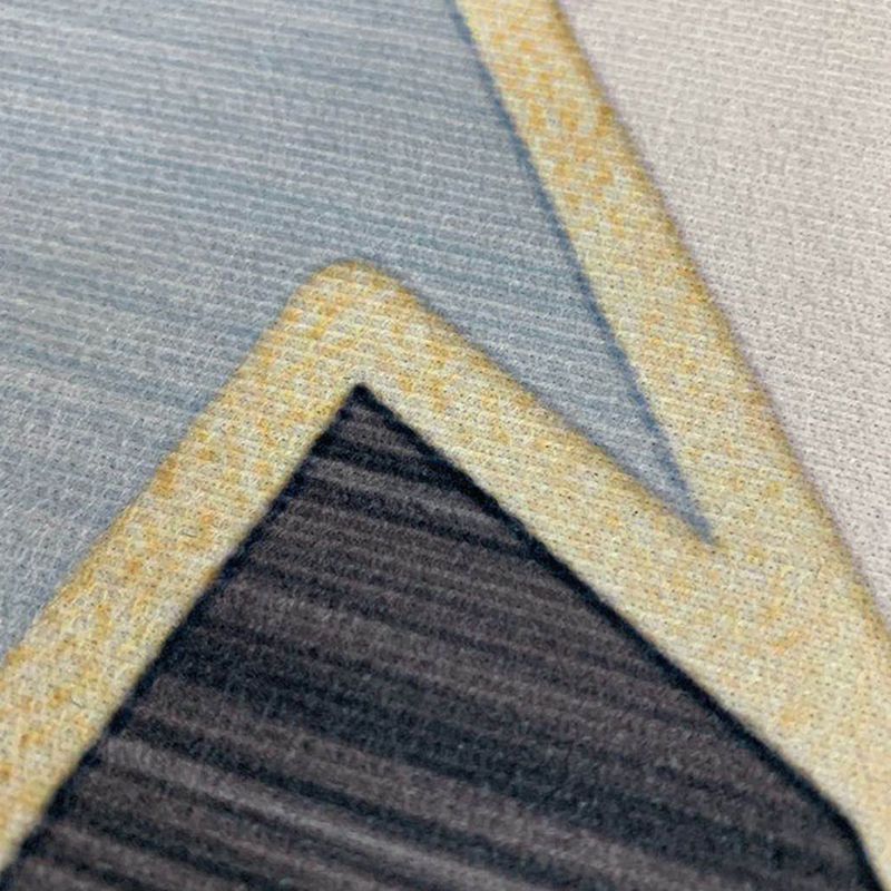 White Tone Nordic Area Carpet Polyester Geometric Splicing Indoor Rug Easy Care Carpet for Bedroom