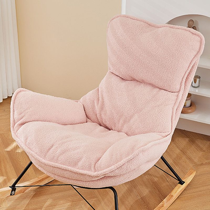 High Back Rocking Chair Ergonomic with Padded Seat Rocker Chair  with Ottoman