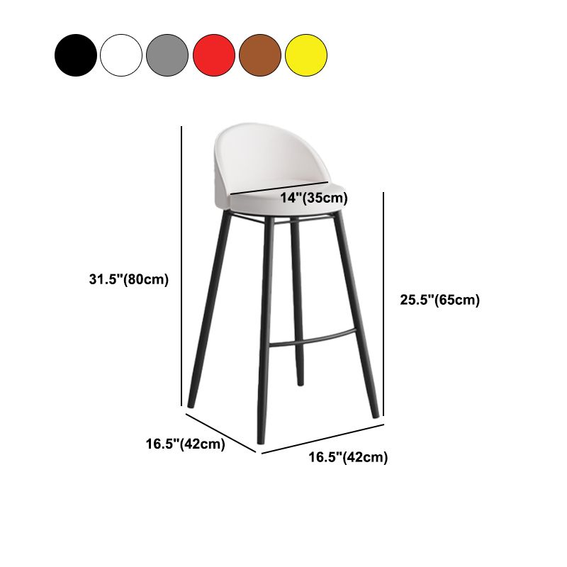 Industrial Backrest Counter Stool Iron Cafe Bar Stool with Leather Cushion and Pedal
