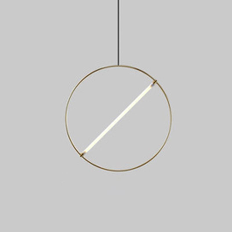 Louleur en forme de boucle de simplicité Éclairage de pendentif en forme de salle à manger en acrylique LED Down Light en or
