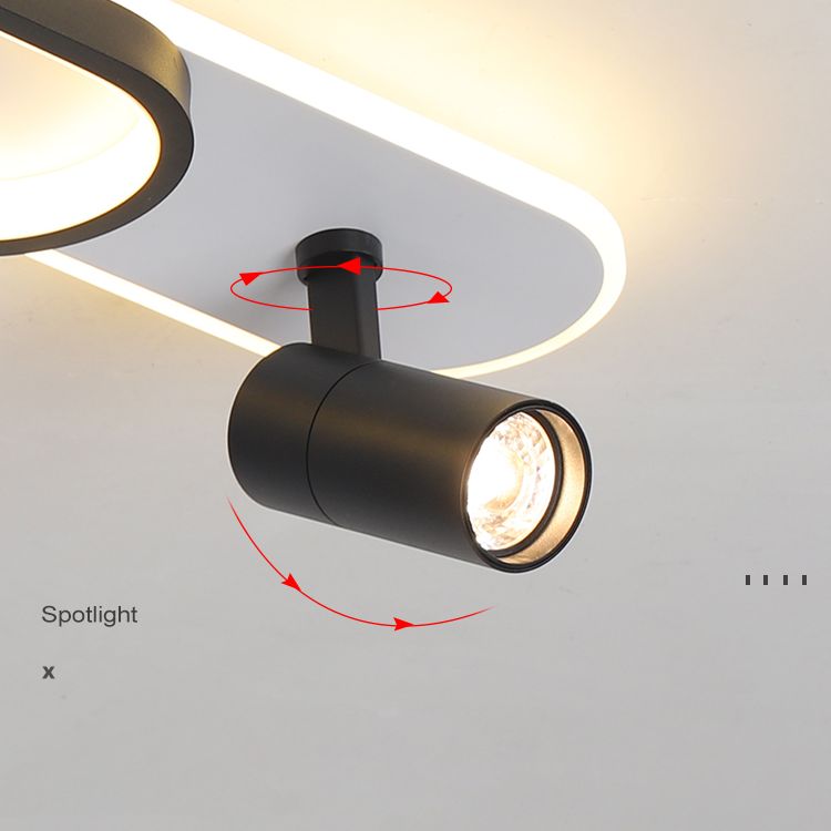 Lámpara de techo de metal de estilo moderno con montaje empotrado LED de pasillo oblongo y lámpara ajustable