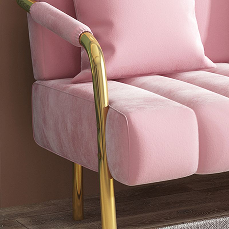 Velvet 3-seater Sofa with 3 Pillows Square  Arm for Apartment