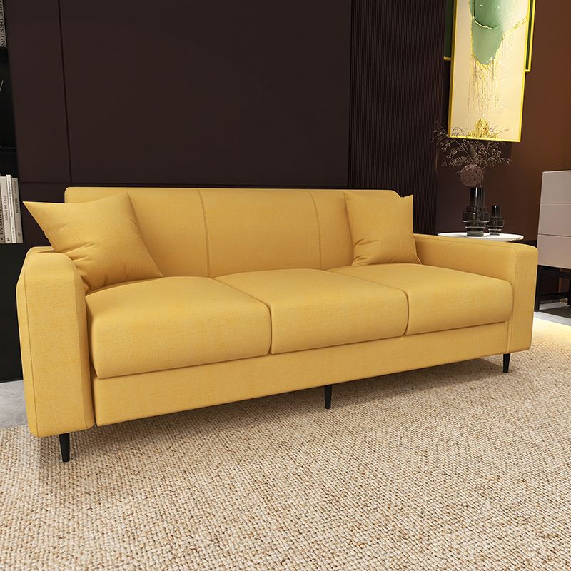 Contemporary Cotton Blend Standard Cushions Square Arm Settee Bench