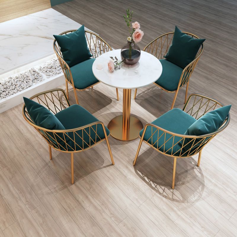 Sintered Stone Dining Table Traditional Luxury Dining Table with Gold Base