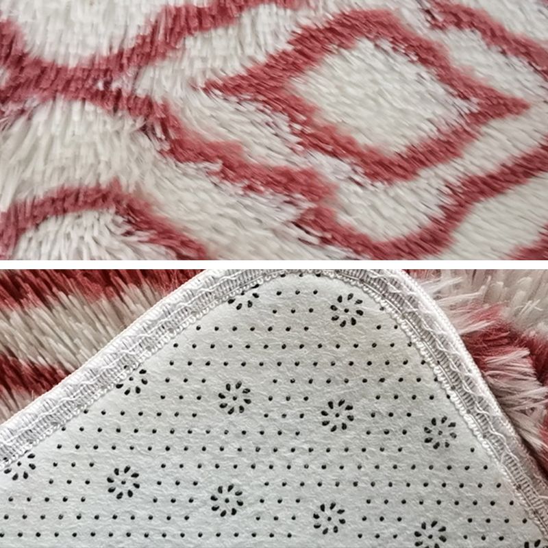 Aesthetic Contemporary Tartan Rug Simplicity Shag Polyester Area Rug Easy Care Stain Resistant Area Carpet for Bedroom