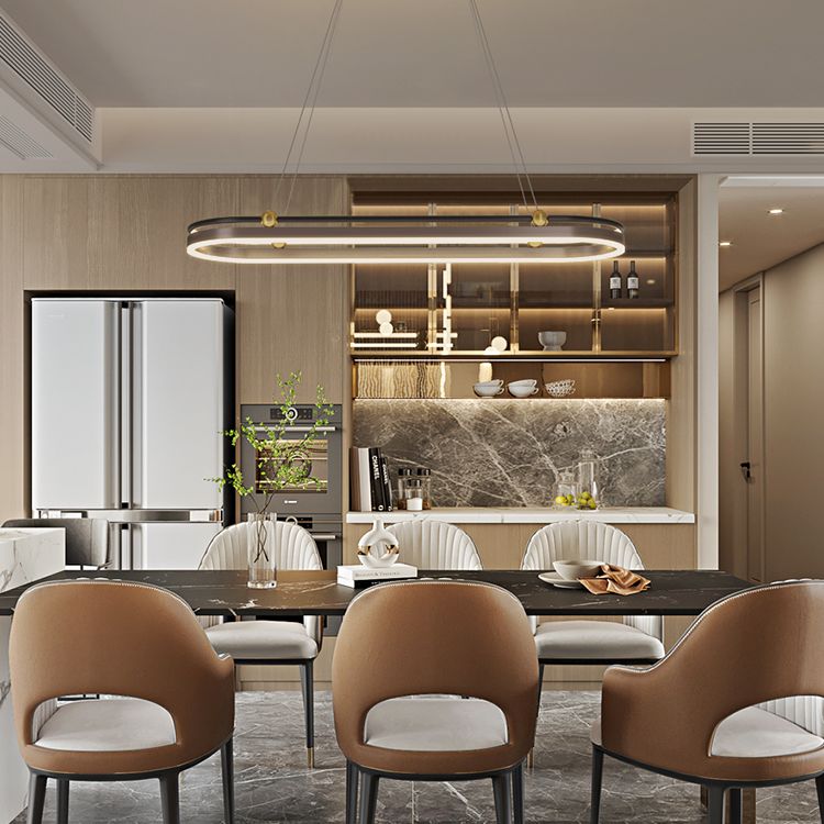 Dining Room Modern Island Light Fixture LED Linear Aluminum Pendant Light