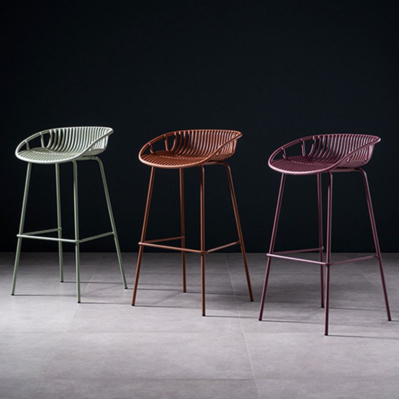 Contemporary Metal Bar Stool Plastic Counter Stools for Home Use