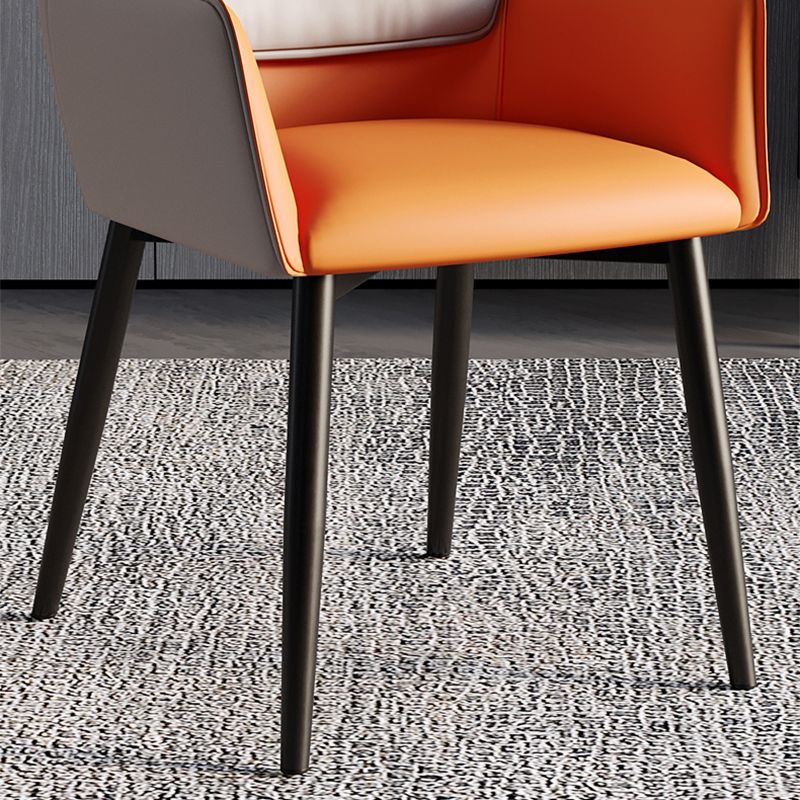 Accueil Fauteuil contemporain Chaise de salle à manger en métal à dossier Parsons avec coussin