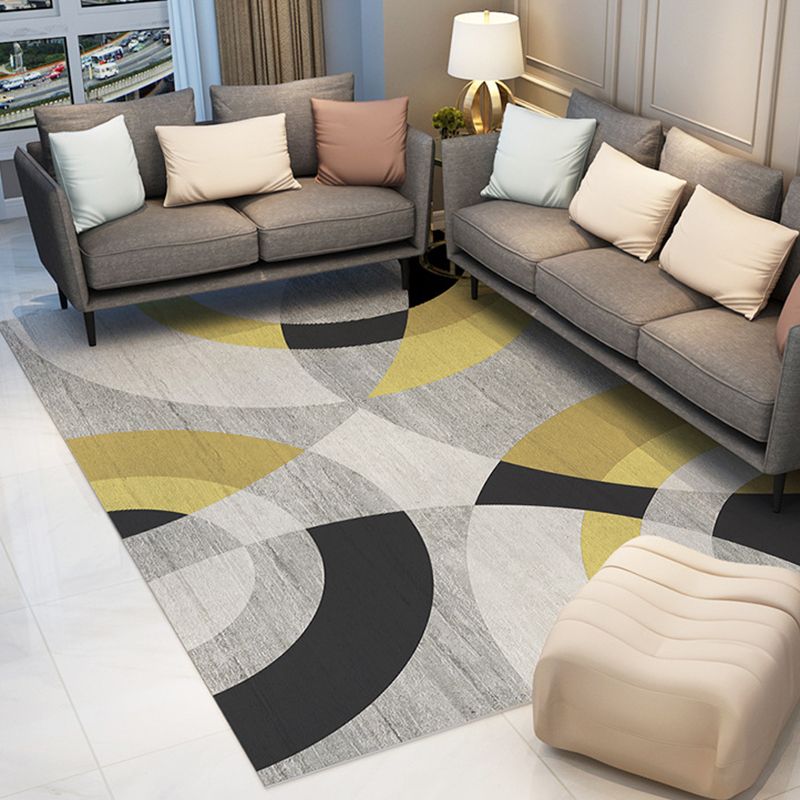Simplicity Geometric Pattern Rug Classic Carpet Polyester Non-Slip Area Carpet for Home Decor