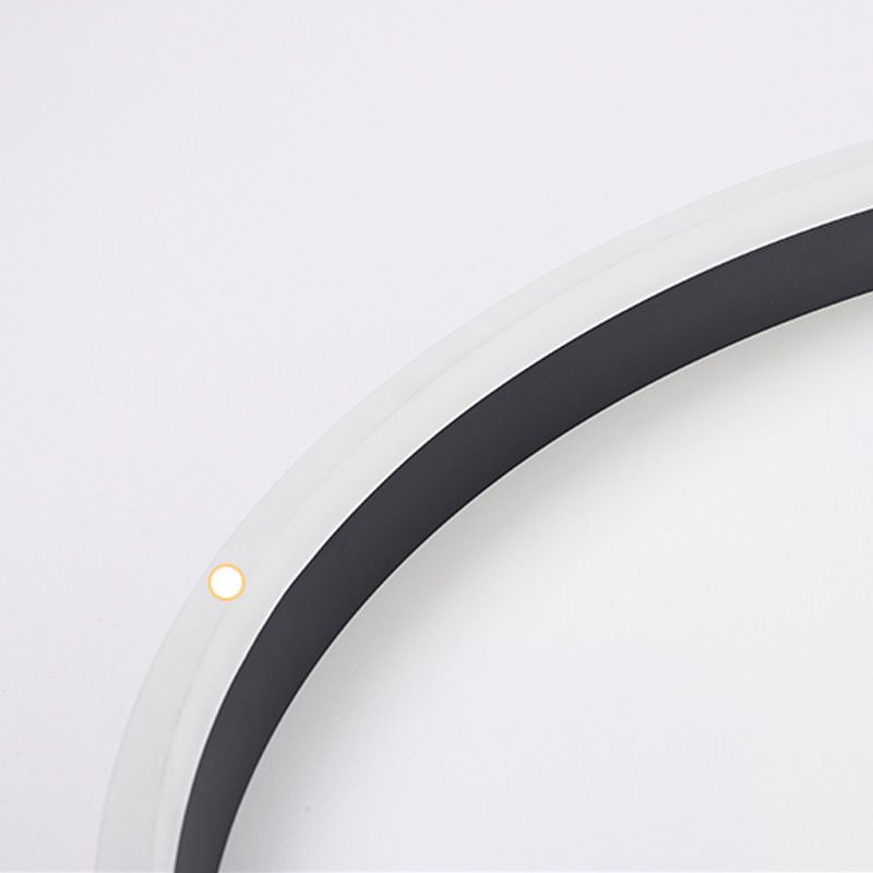 Lámpara de techo de montaje empotrado con anillo circular único y moderno con pantalla acrílica para dormitorio