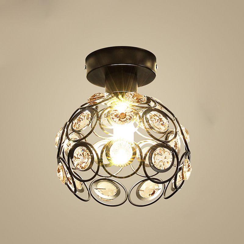Simplicity-Style Round Ceiling Mounted Fixture Crystal Aisle Ceiling Mounted Light