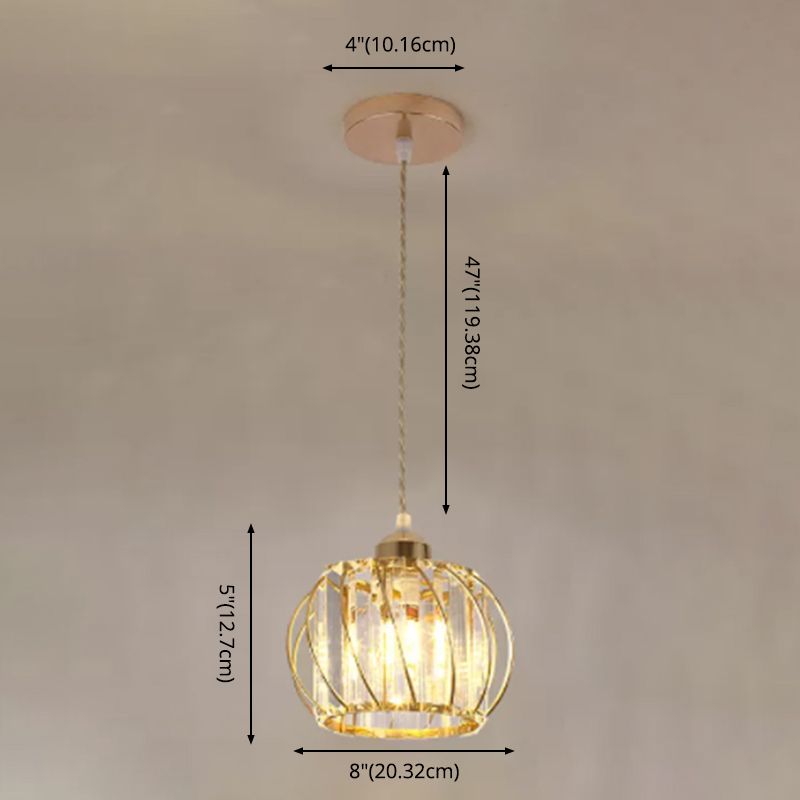Lampada a sospensione sferica a sospensione modernismo cristallo a 1 lucciola lampada a goccia