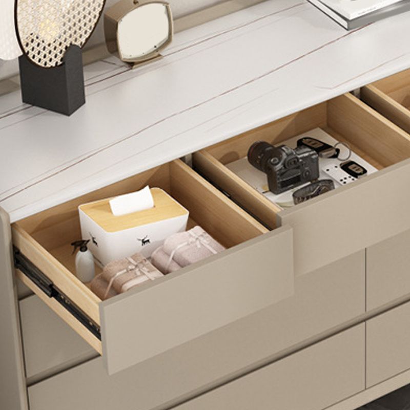 Glam Stone Storage Chest Bedroom 16" Wide Chest in White with Drawers