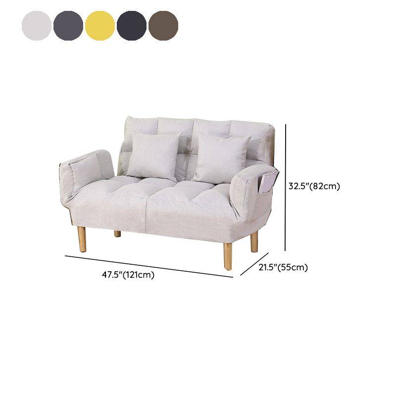 Fabric Adjustable Sleeper Sofa Biscuit Back 47.6" W Flared Arm Loveseat