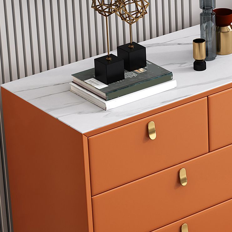 Classic Glam Storage Chest Stone Dresser with 5/6/7 Drawers , 15.6 Inch Width