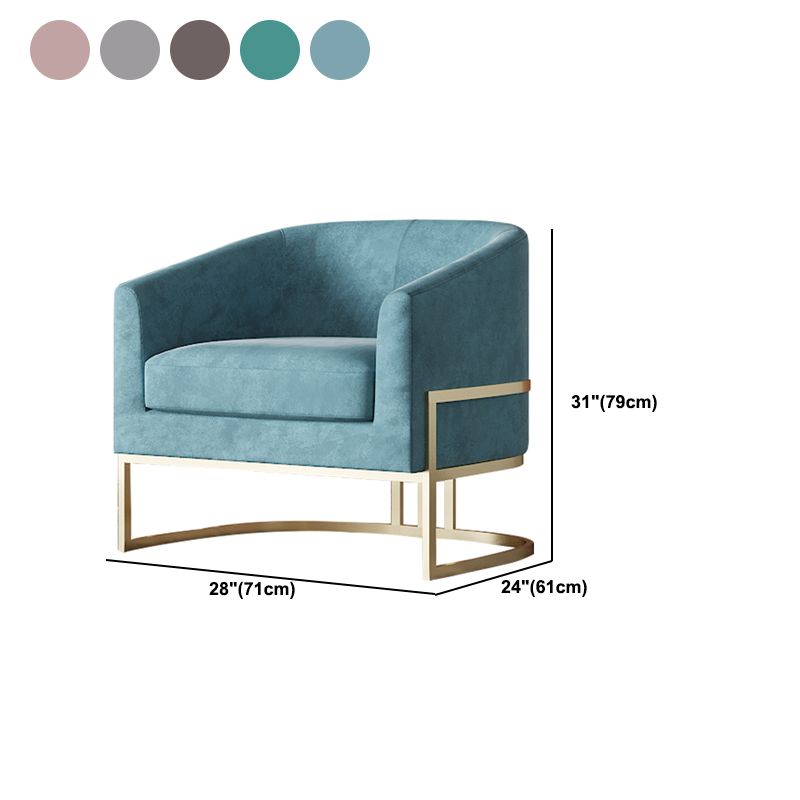 Contemporary 28" Wide Fixed Back Sloped Arms Sponge Barrel Chair