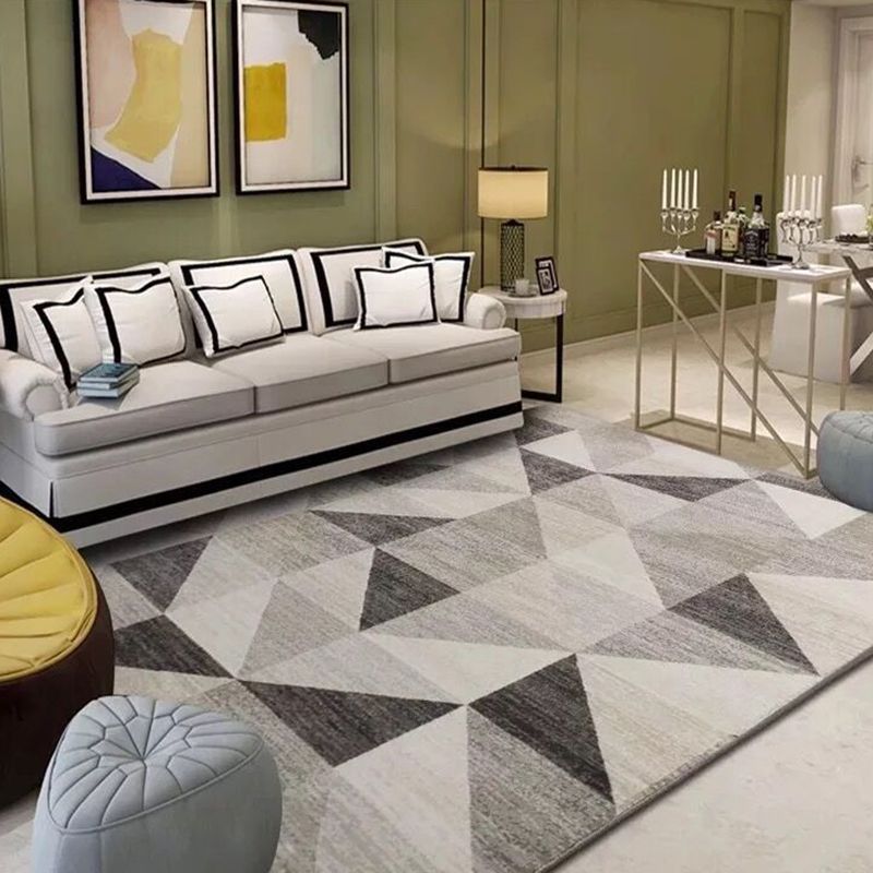 Relaxing Living Room Rug Multi Color Abstract Pattern Indoor Rug Polyster Non-Slip Machine Washable Area Carpet