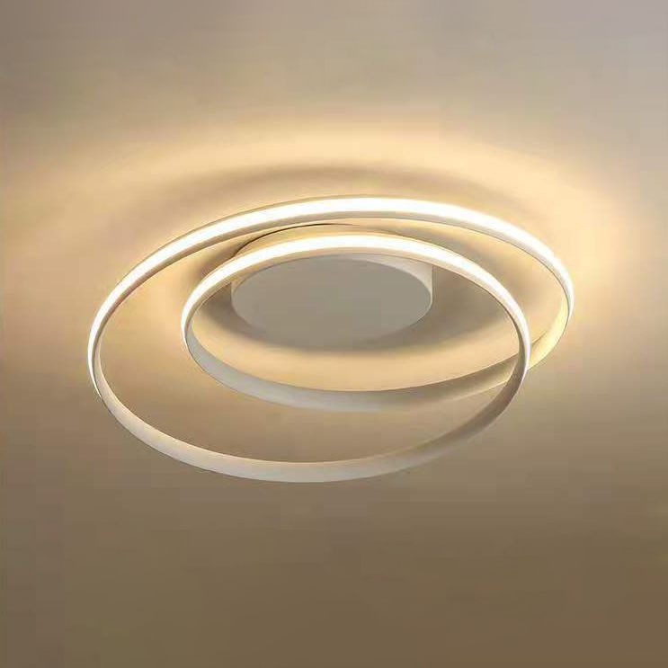 1-Light Ribbon Semi Flush Mount Lighting Modern Style Aluminum Surface Mounted Led Ceiling Light