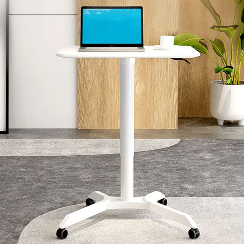 Curved Contemporary Standing Desk Adjustable Desk with Caster Wheels 27.6"L x 18.9"W