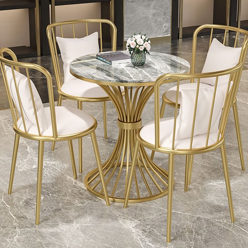 Modern Style Sintered Stone Dining Table Round Pedestal Table for Dinning Room