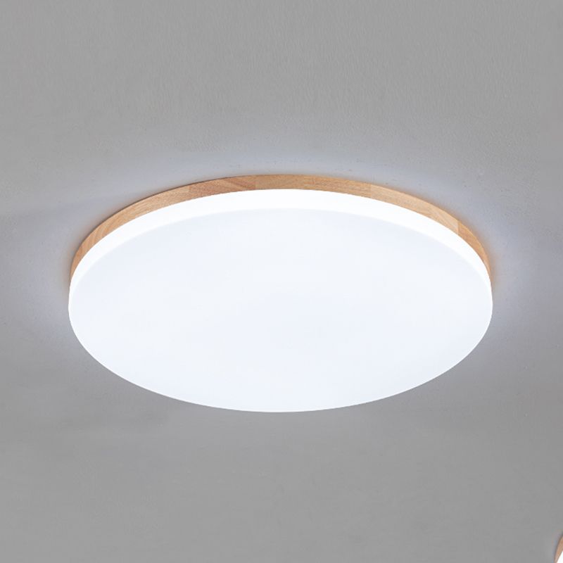 Wooden Flush Mounted Ceiling Lights LED Flush Mount Light with Acrylic Shade