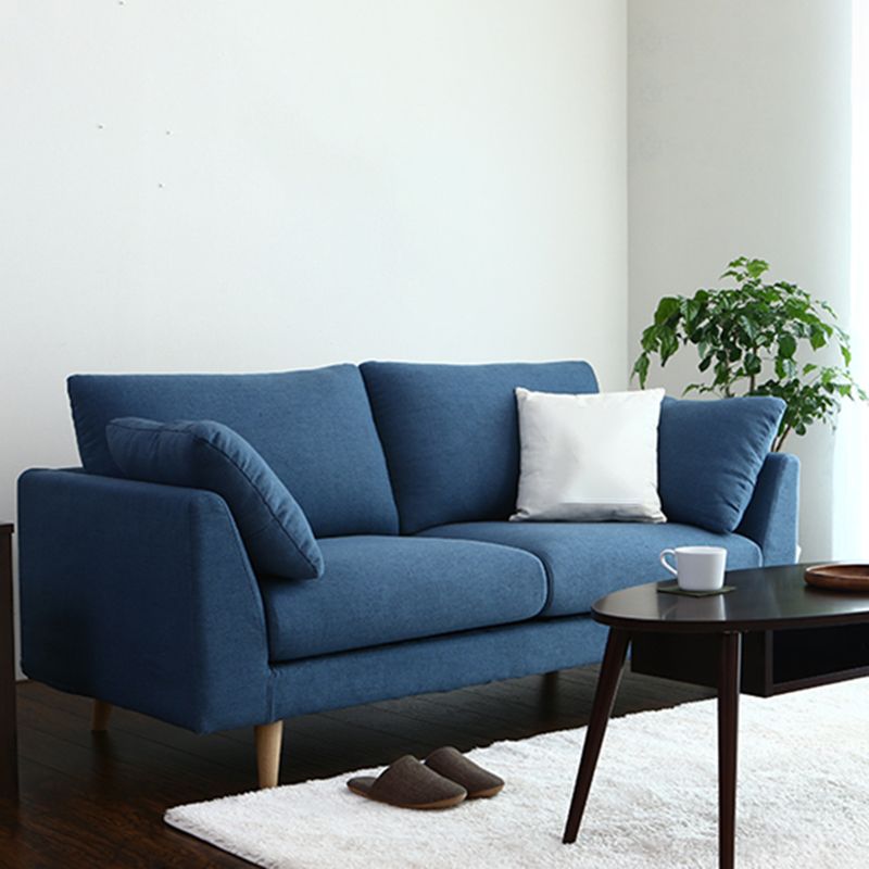 32.3 " H Contemporary Linen Flared Arm Loveseat with Pillows