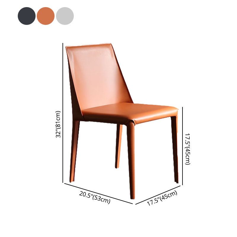 Silla de comedor de estilo moderno, sillas laterales sin brazos de metal para cocina