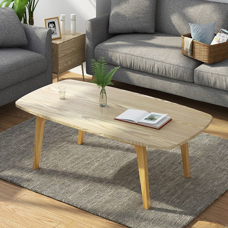 Modern Style Solid Wood Top Rectangular Walnut/wood Coffee Table