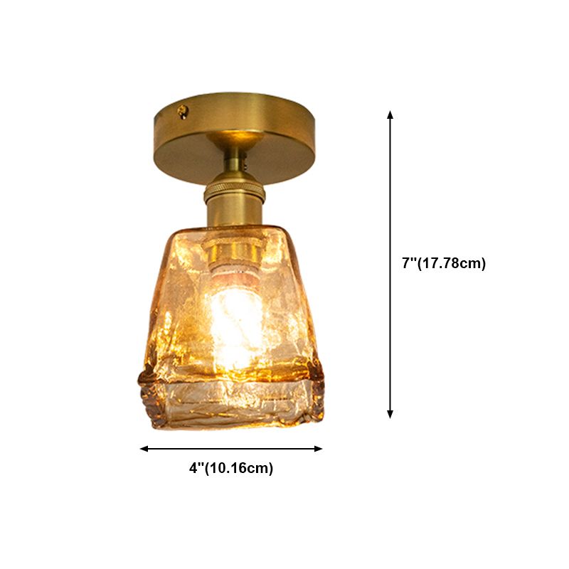 Luz de techo de montaje semi rasgador de vidrio estilo geométrico de estilo geométrico Luz montado en el techo