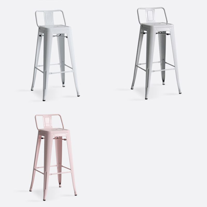 Modern Coffee Shop Counter Stool Square Metal Footrest Bar & Counter Stool