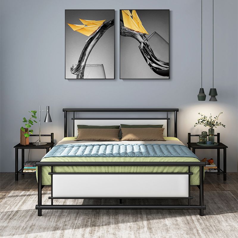 Modern Metal Open-Frame Bed Mattress Included Standard Bed with Custom Gold Legs