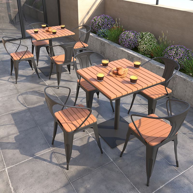 Modern Reclaimed Wood Dining Table Set Square 1/5 Pieces Dining Set for Home Use