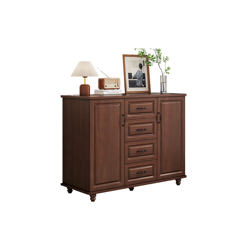 Mid Century Modern 2-Door Cabinet 35.4" Tall Cabinet with 4 Drawers