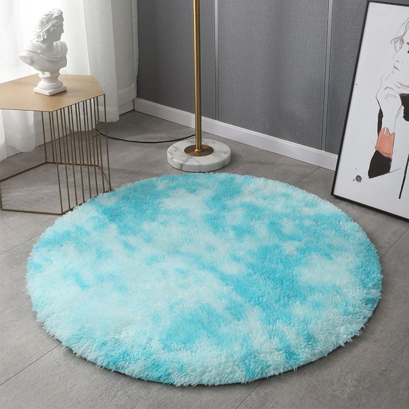 Modern Round Plush Rug Polyester Indoor Rug Stain Resistant Area Carpet for Living Room