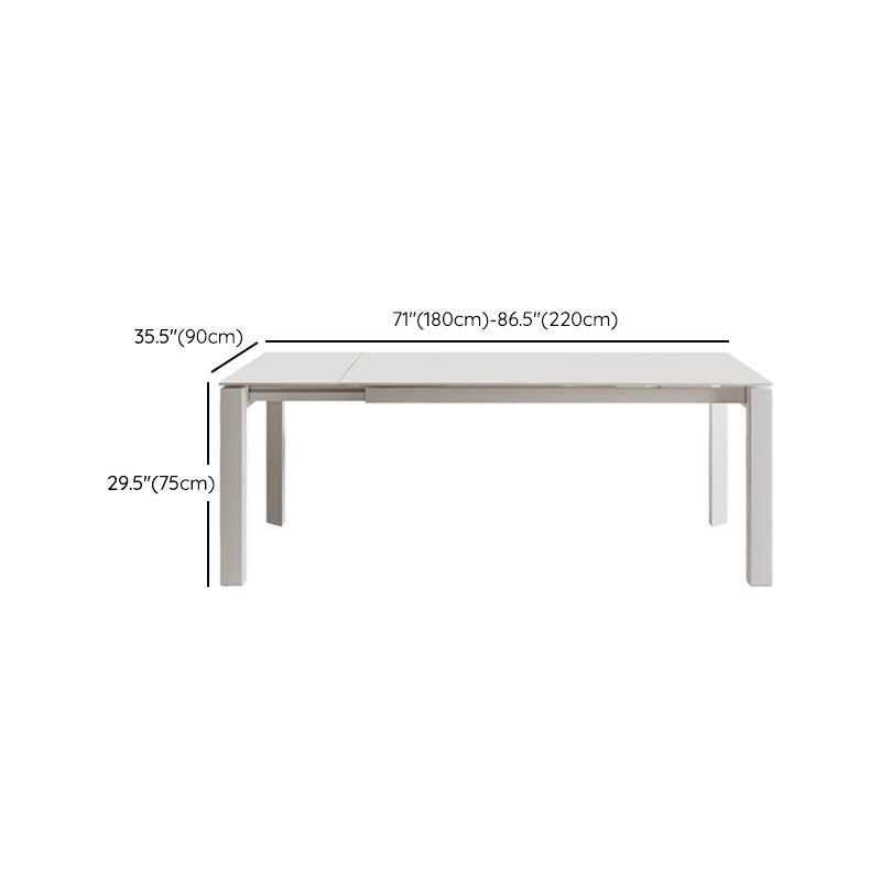 Modern Style 1/3/4/5/7 Pieces Dining Table Rectangle Stone Extendable Furniture in White