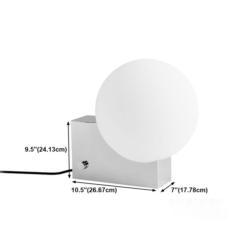 Modern Style Table Lamp 1-Light Desk Light with Glass Shade for Living Room