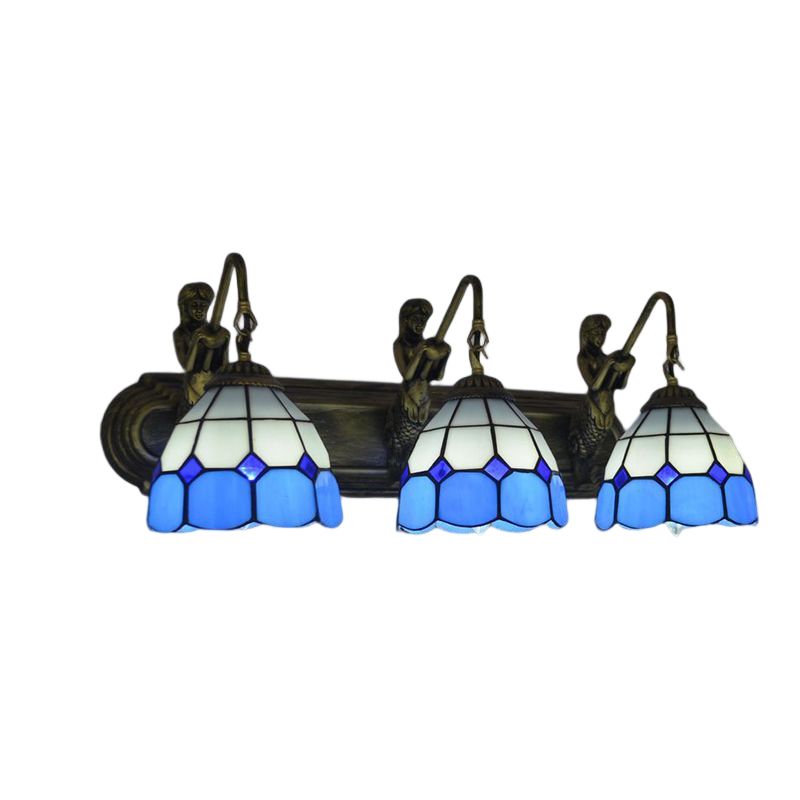 Tiffany Glass Vanity Light Colorful Wall Light Sconce for Washroom