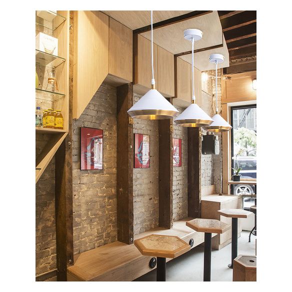 Modern Style Cone Metal Shade Hanging Light Single Bulb Mini Suspension Lamp for Bedroom