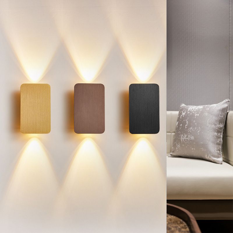 Estilo minimalista moderno rectangular arriba y abajo LED LED Splach Metal luces de apliquet