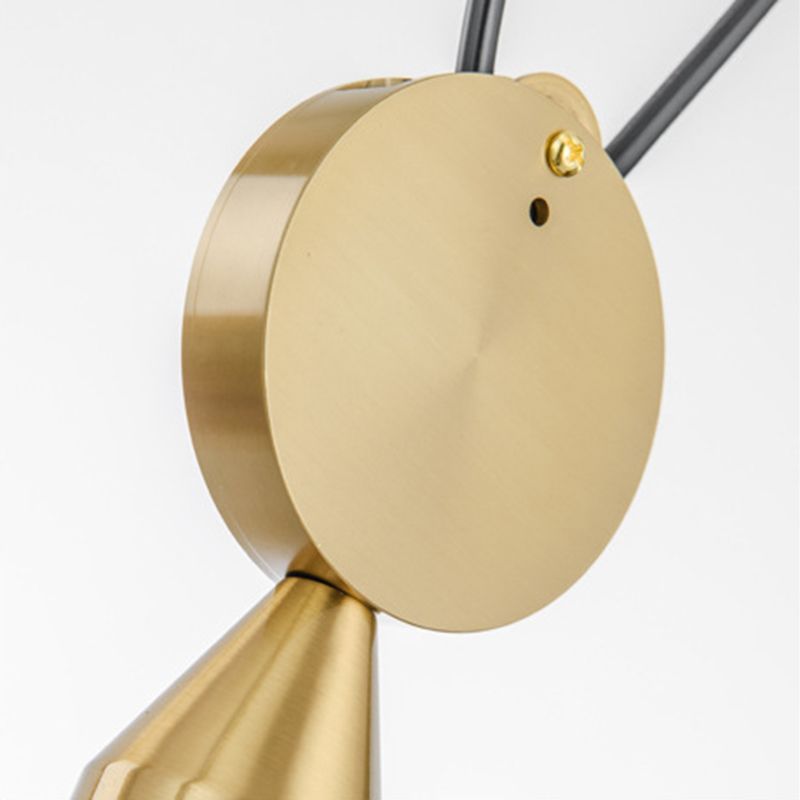 Messing Conical Suspension Lampe postmoderner 1-Licht-Metallanhänger mit Riemenscheibe zum Abendessen