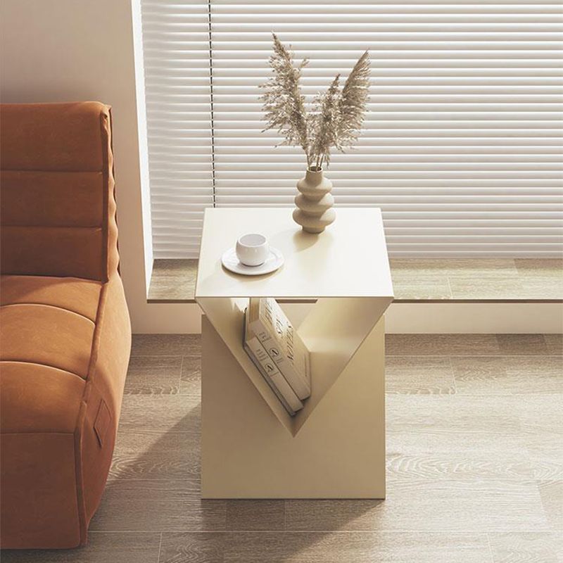 Modern 19.68" Tall End Table Metal Square Abstract Side Table