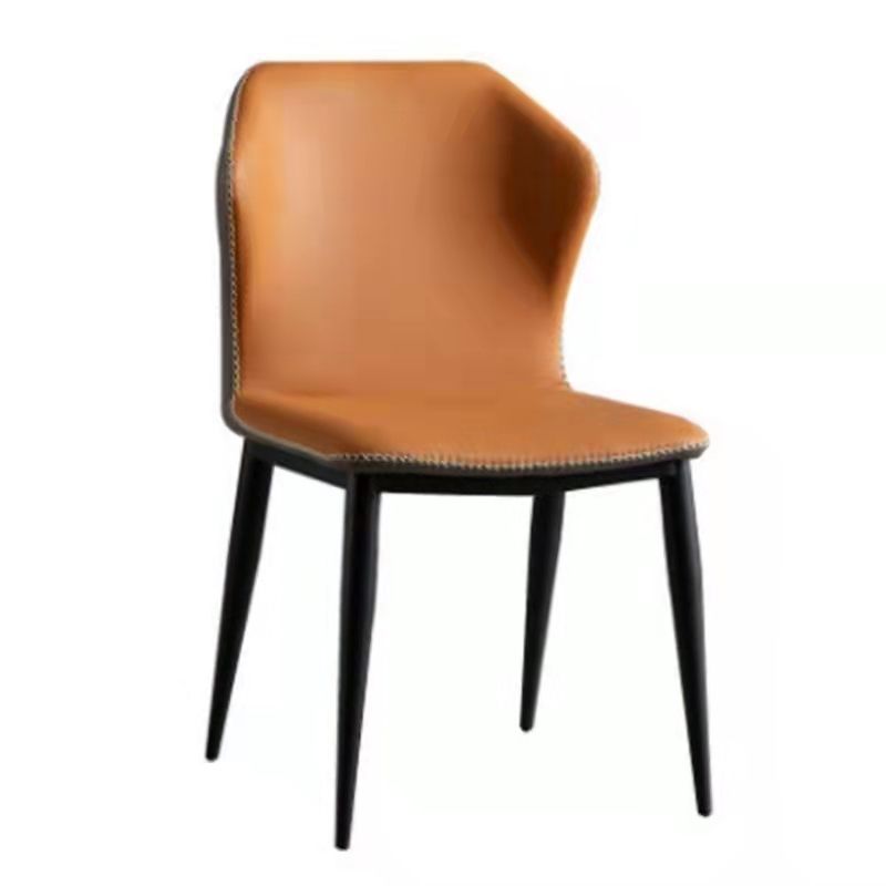Silla de comedor de cuero contemporánea con respaldo lateral para sala de conferencias