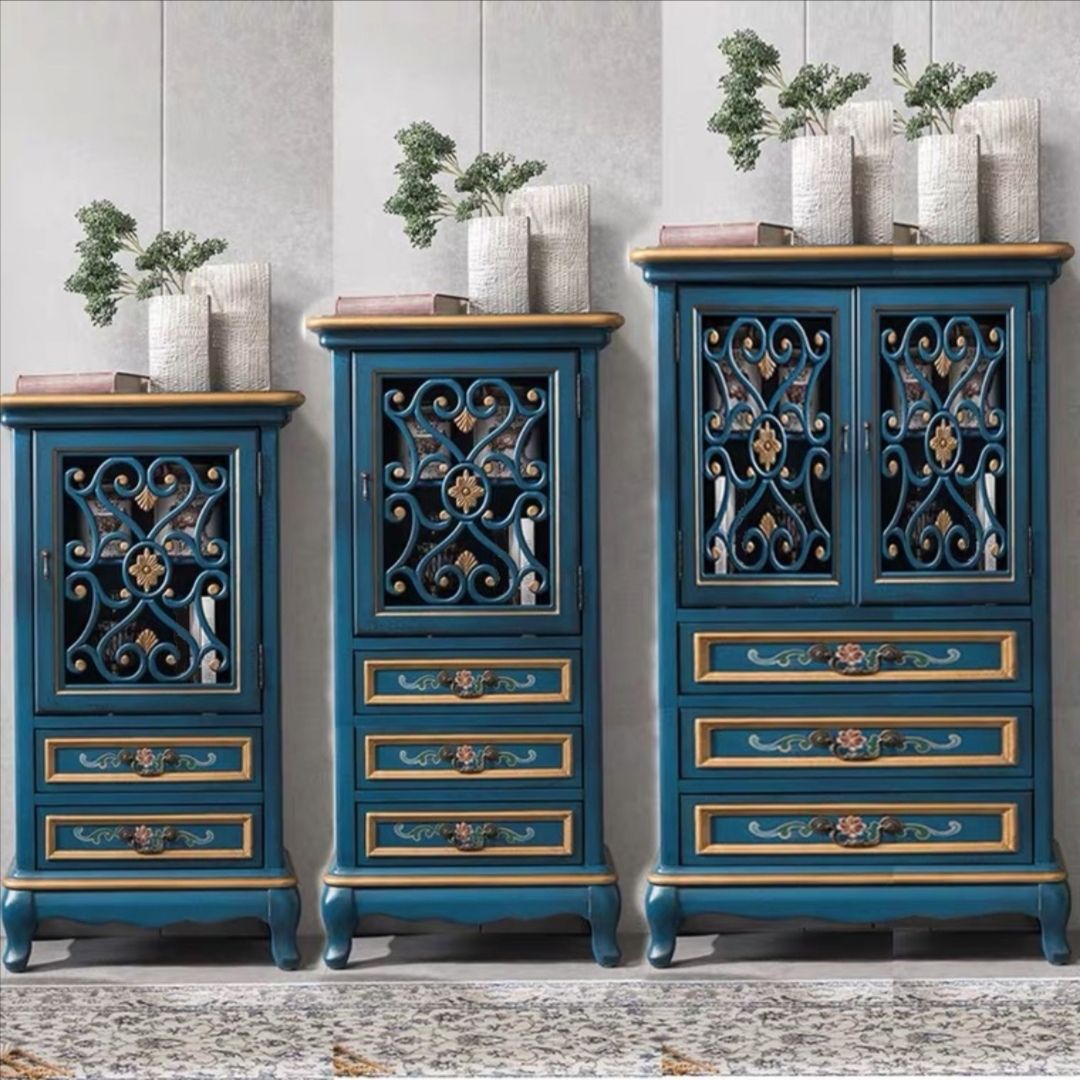 1- Door Wooden Cabinet, Rectangle Accent Cabinet with Drawers