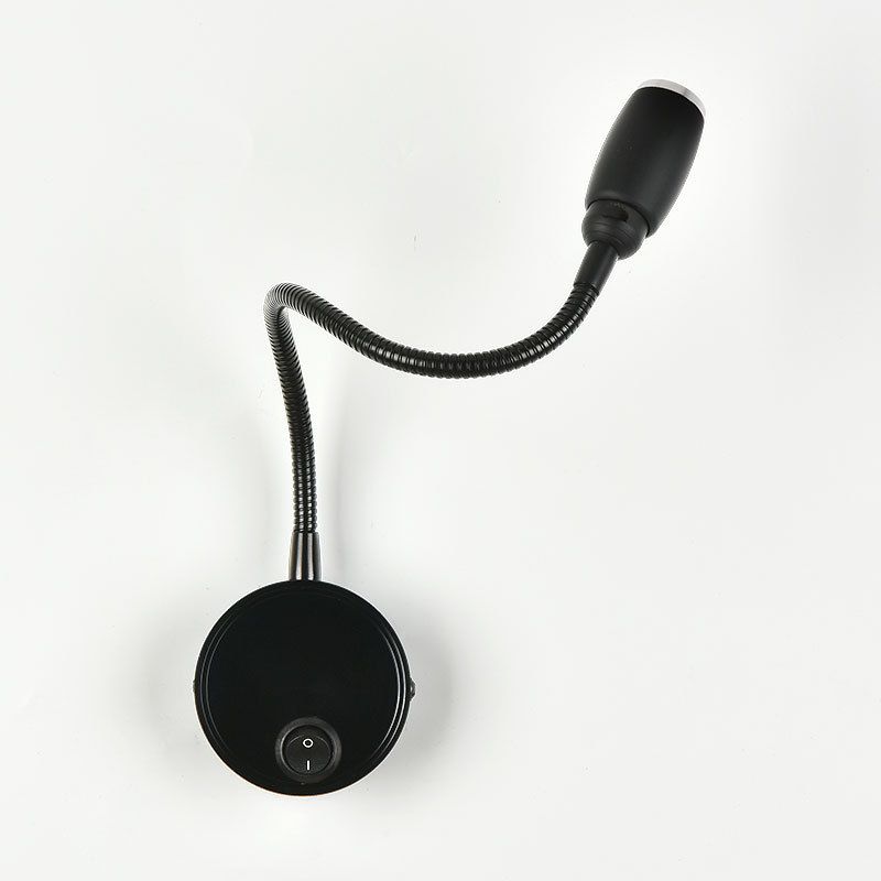 Modern Style Round Wall Lighting Fixtures Metal 1 Light Wall Mounted Reading Lights