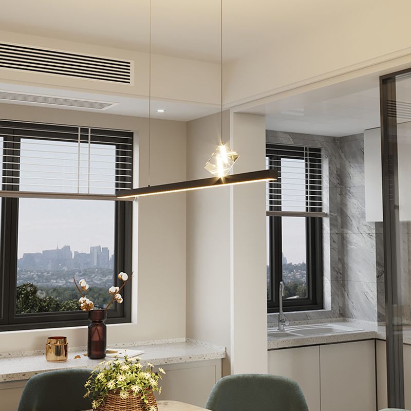 Simple Light Luxury Style LED Hanging Island Pendant Light for Dining Room