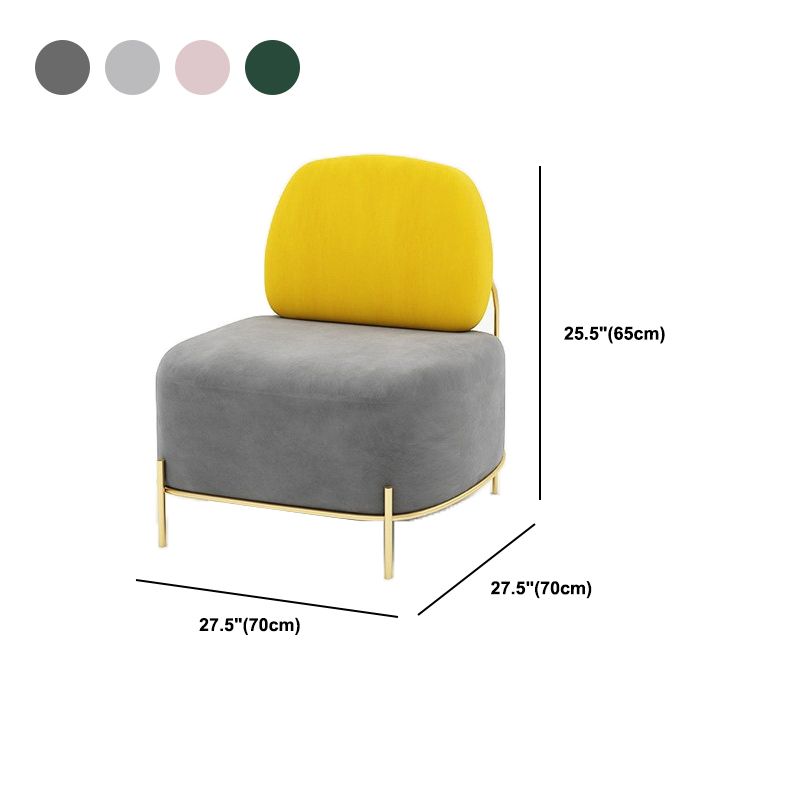 Armless Contemporary Sofa Velvet Tight Back for Apartment Sofa