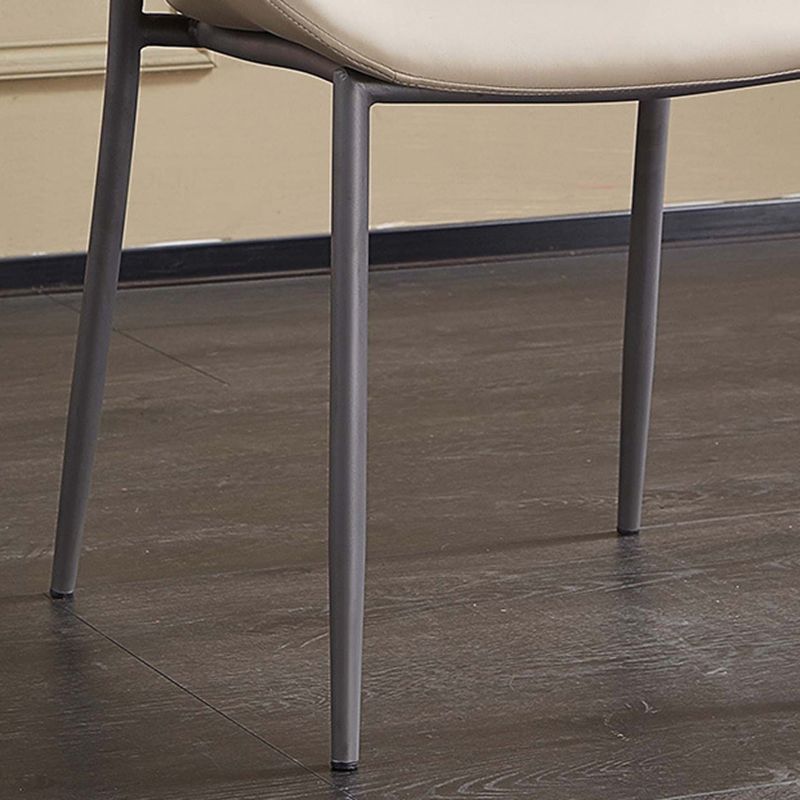 Khaki and Gray Dining Chairs Modern Armless Dining Side Chair